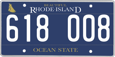 RI license plate 618008