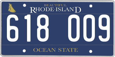 RI license plate 618009