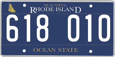 RI license plate 618010