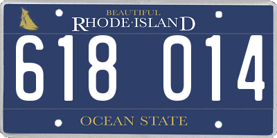 RI license plate 618014
