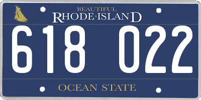 RI license plate 618022