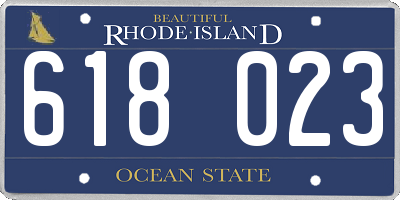 RI license plate 618023