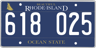 RI license plate 618025