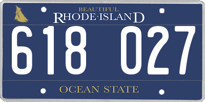 RI license plate 618027