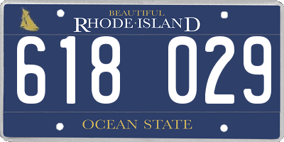 RI license plate 618029