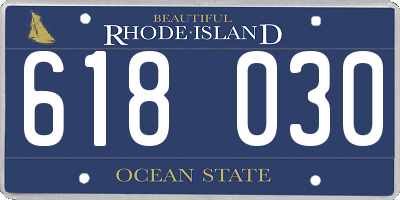RI license plate 618030