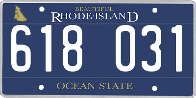 RI license plate 618031