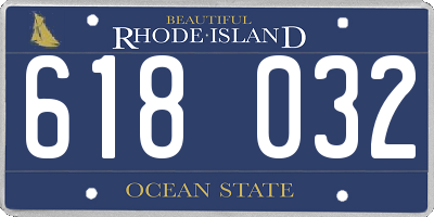 RI license plate 618032