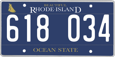 RI license plate 618034