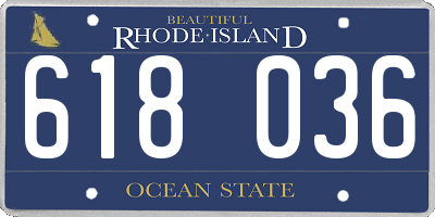 RI license plate 618036