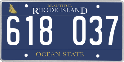 RI license plate 618037