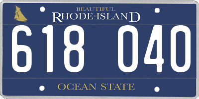 RI license plate 618040