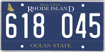 RI license plate 618045