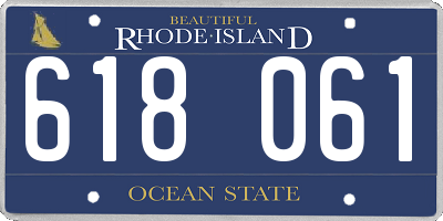 RI license plate 618061
