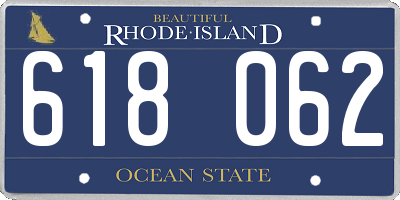 RI license plate 618062