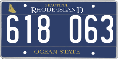 RI license plate 618063