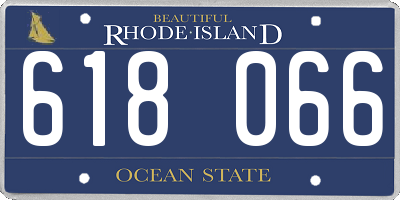 RI license plate 618066