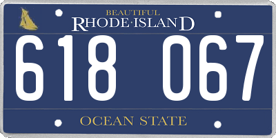 RI license plate 618067