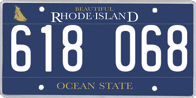 RI license plate 618068