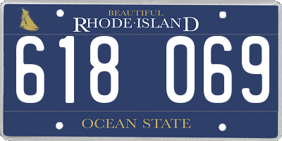 RI license plate 618069