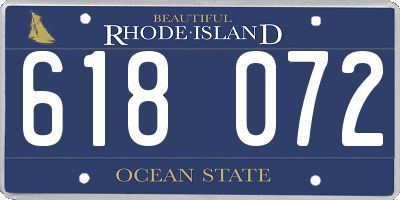 RI license plate 618072