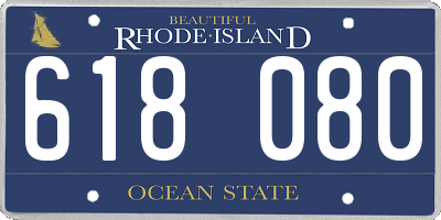 RI license plate 618080