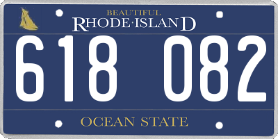 RI license plate 618082