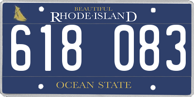RI license plate 618083