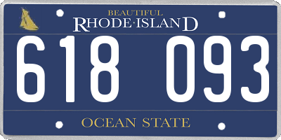 RI license plate 618093