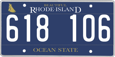 RI license plate 618106
