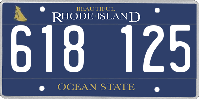 RI license plate 618125