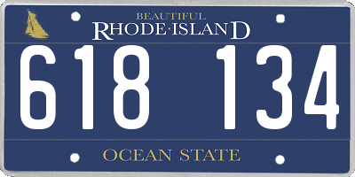RI license plate 618134