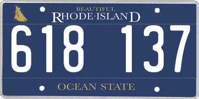 RI license plate 618137