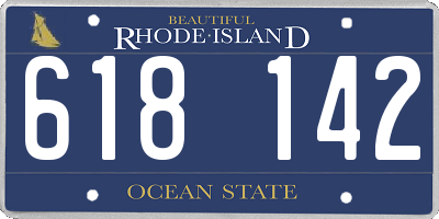 RI license plate 618142