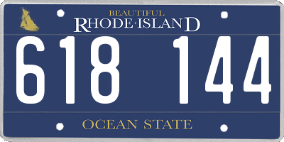 RI license plate 618144