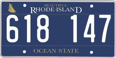 RI license plate 618147