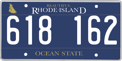 RI license plate 618162
