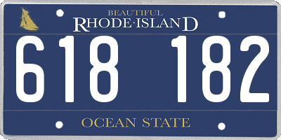 RI license plate 618182