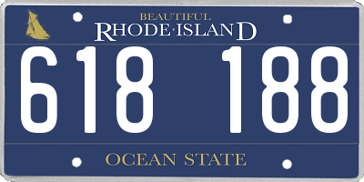 RI license plate 618188