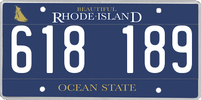 RI license plate 618189