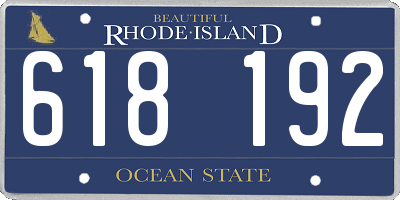 RI license plate 618192
