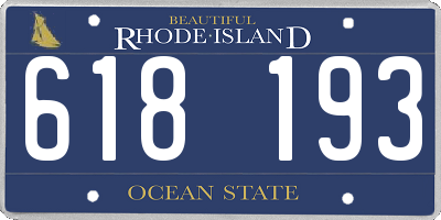RI license plate 618193