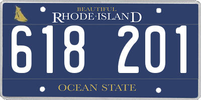 RI license plate 618201