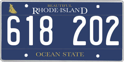 RI license plate 618202