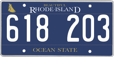 RI license plate 618203