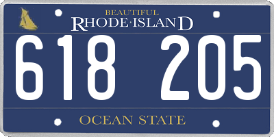 RI license plate 618205