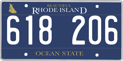 RI license plate 618206