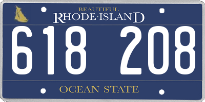 RI license plate 618208