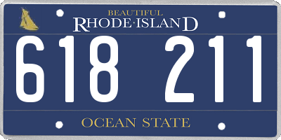 RI license plate 618211