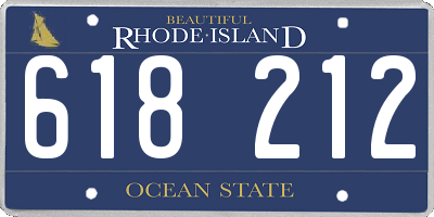 RI license plate 618212